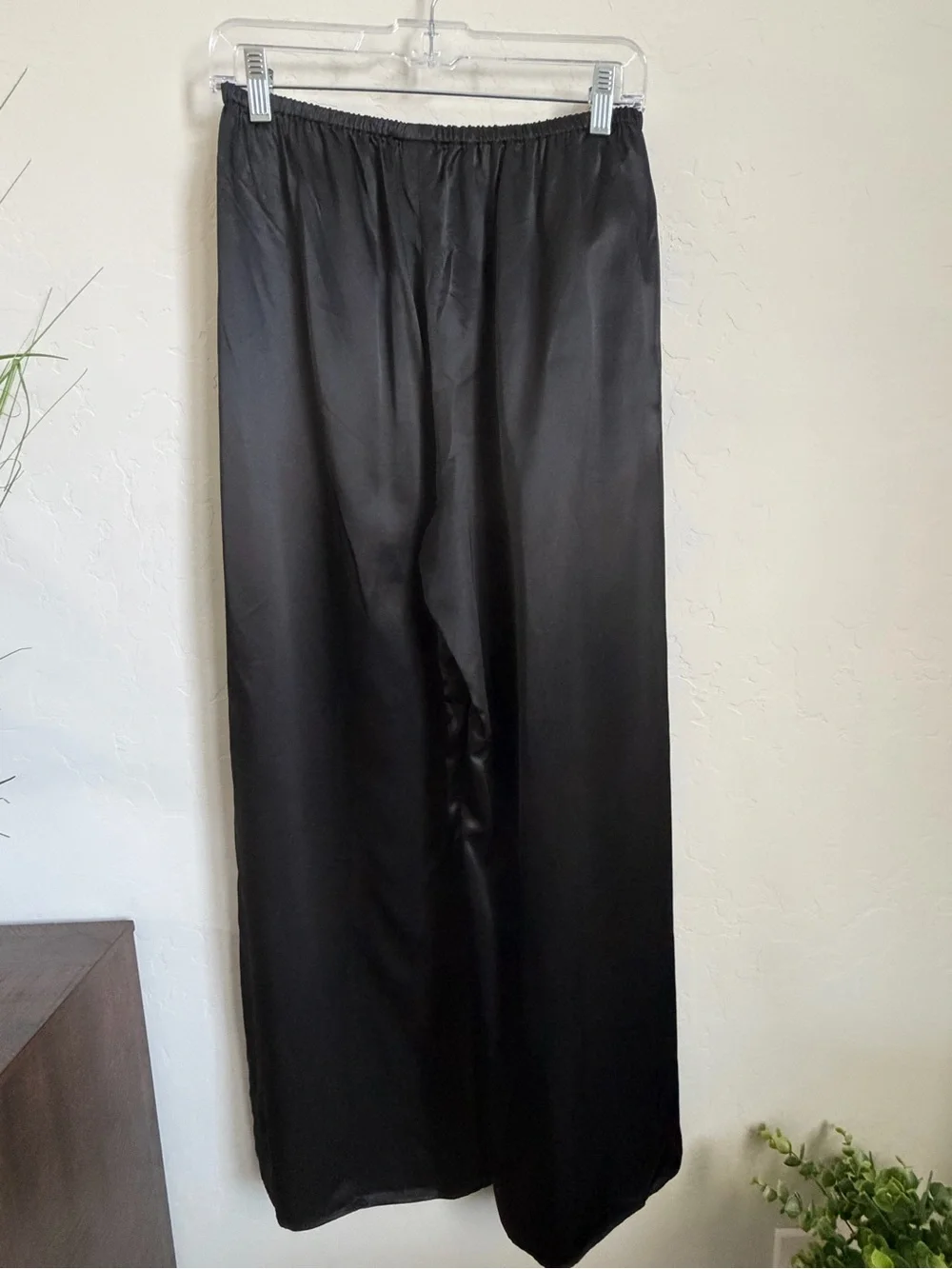 J.Crew Cosmo Pants Black Satin Wide Leg Pull On NWT Size S $158